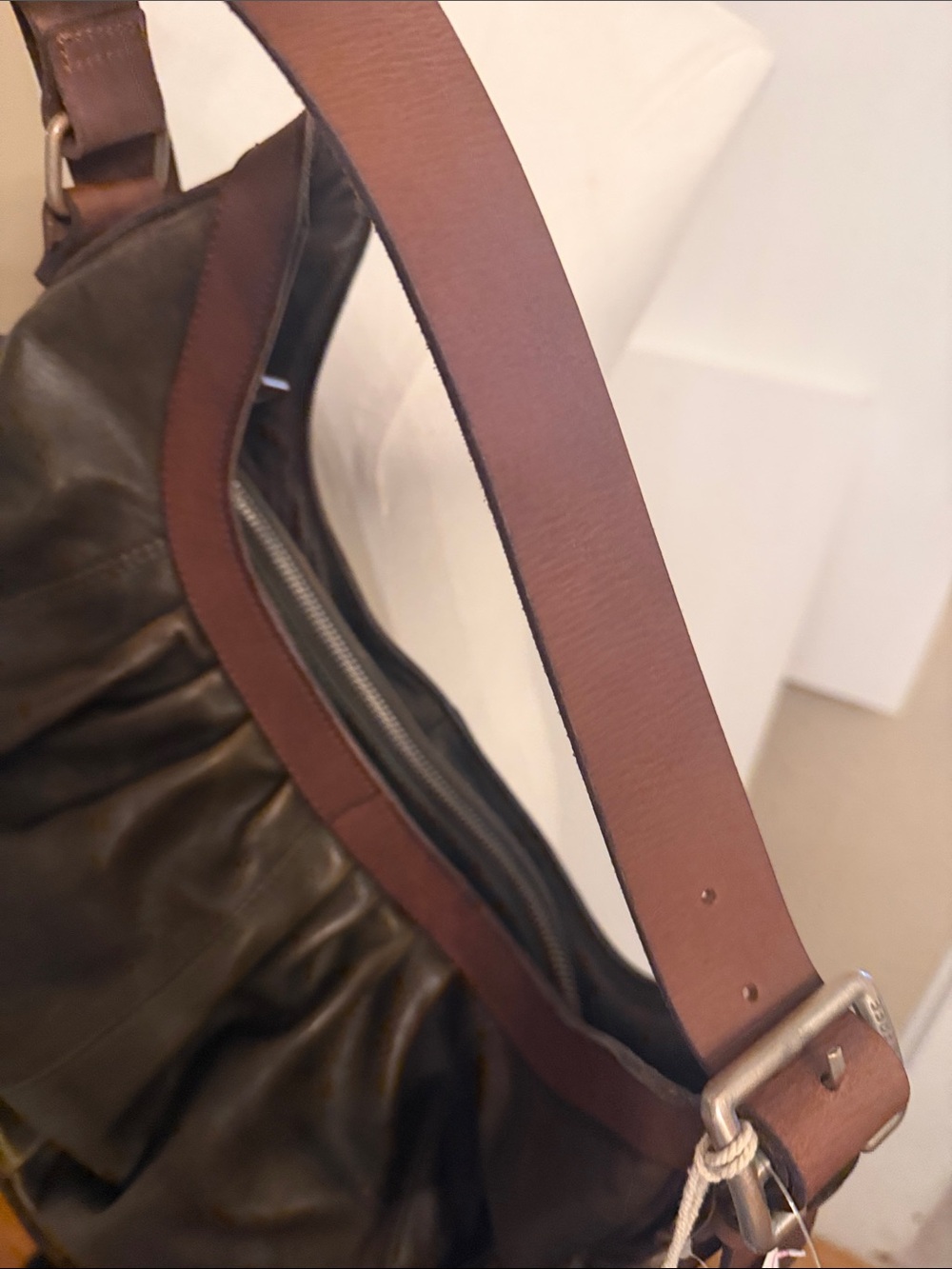 $398! Free People We The Free Hattie Hardware Shoulder Bag Olive NEW - Picture 10 of 14